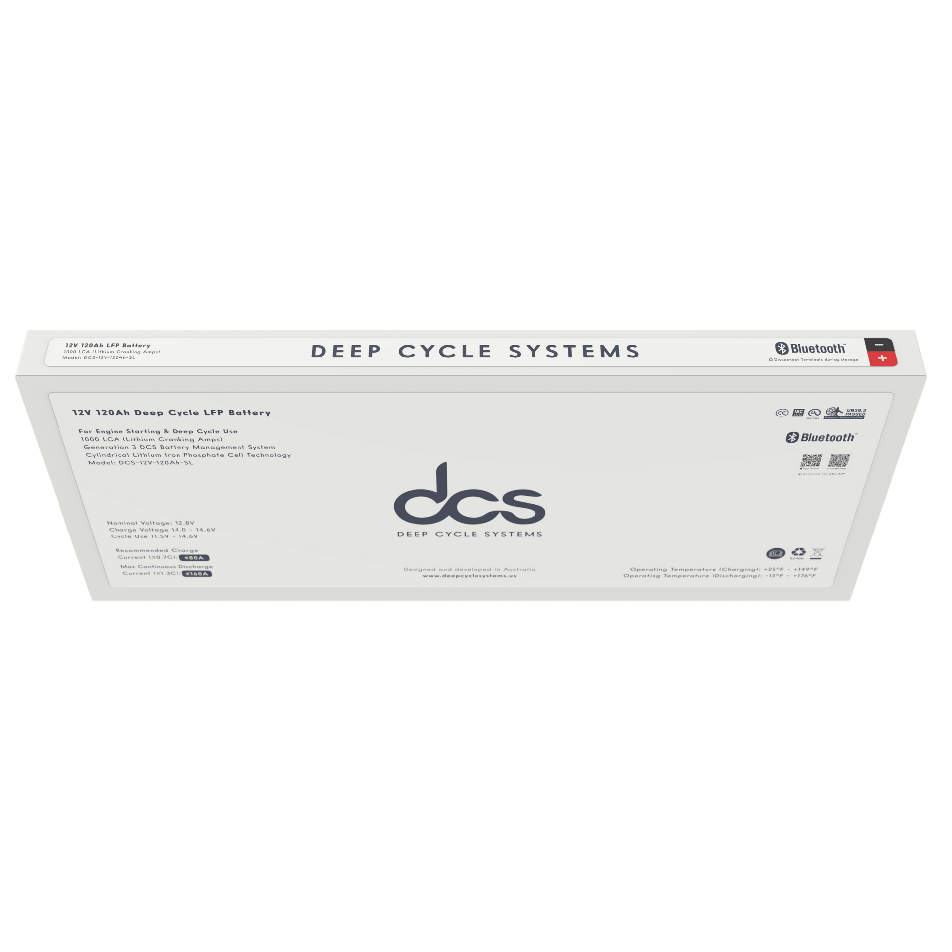 Deep Cycle Systems 120Ah Slimline LFP Battery Brigade Overland