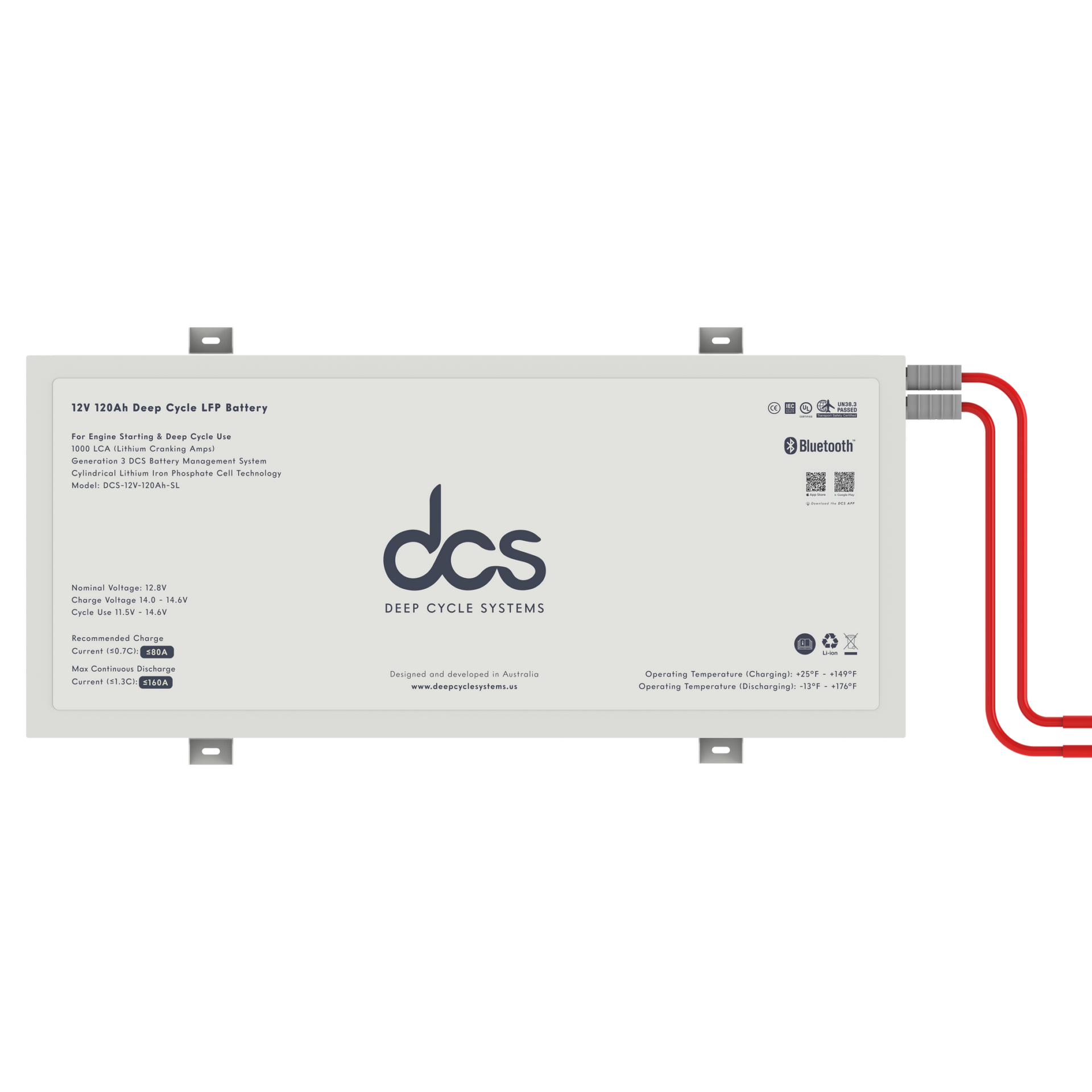 Deep Cycle Systems 120Ah Slimline LFP Battery Brigade Overland