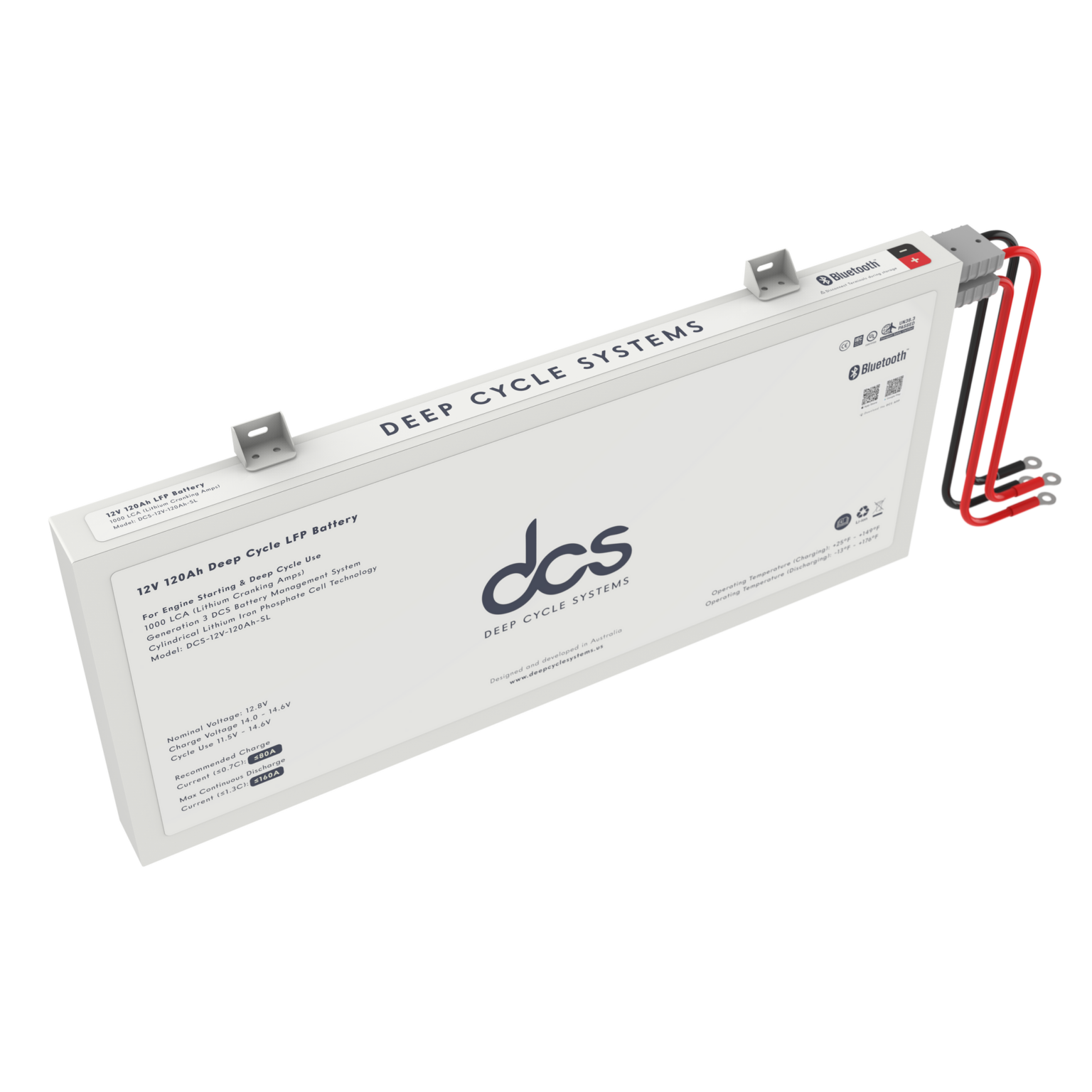 Deep Cycle Systems 120Ah Slimline LFP Battery Brigade Overland